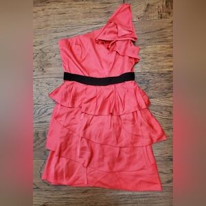 Bcbgmaxazria coral cocktail dress.